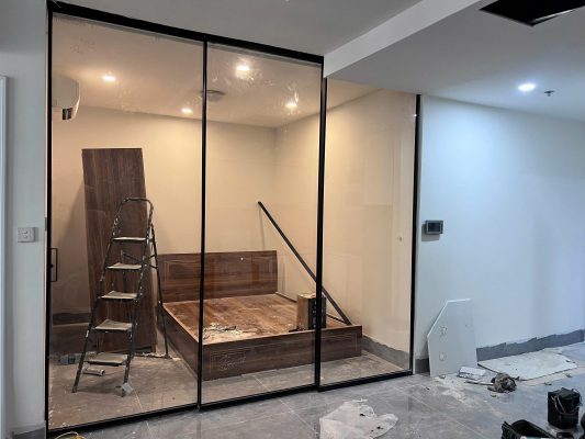 Lắp đặt cửa nhôm Slim Cover cao cấp tại Times City Hà Nội